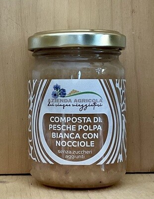 Composta di pesche polpa bianca con nocciole (senza zuccheri aggiunti)150 gr