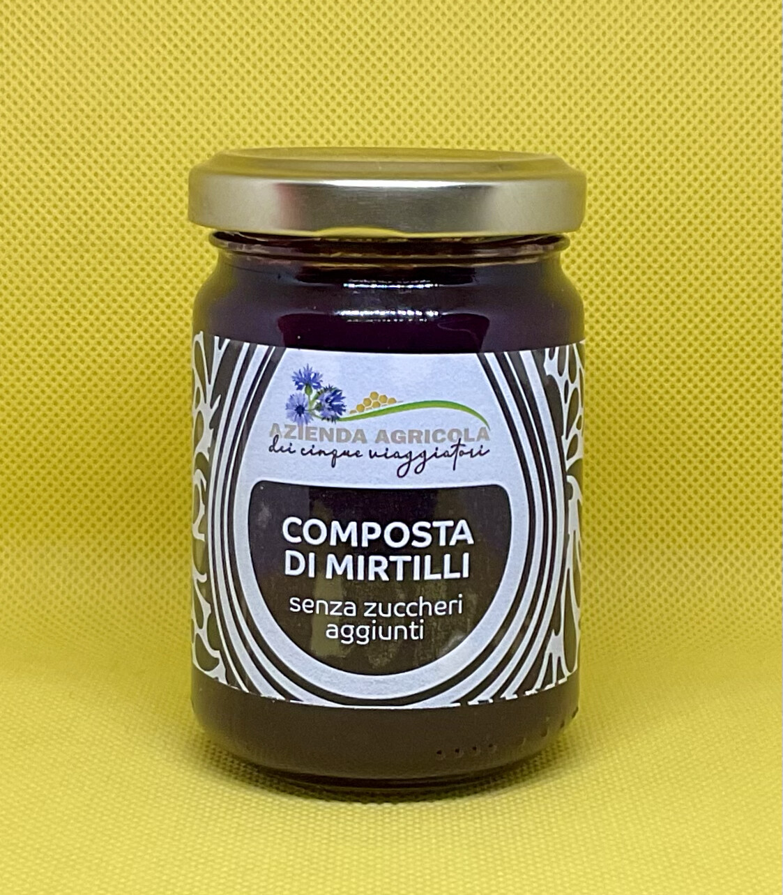 Composta di mirtilli senza zuccheri aggiunti. 150 gr