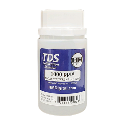 HM Digital C1000 TDS and EC Calibration Solution, 1000 ppm (NaCl), 90 ml Volume