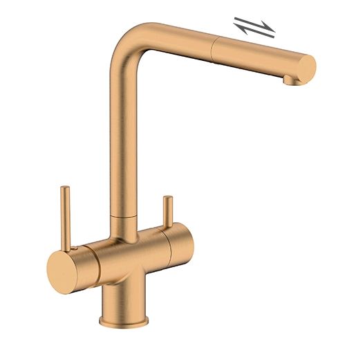 Brushed Gold Pull-out Kitchen Mixer