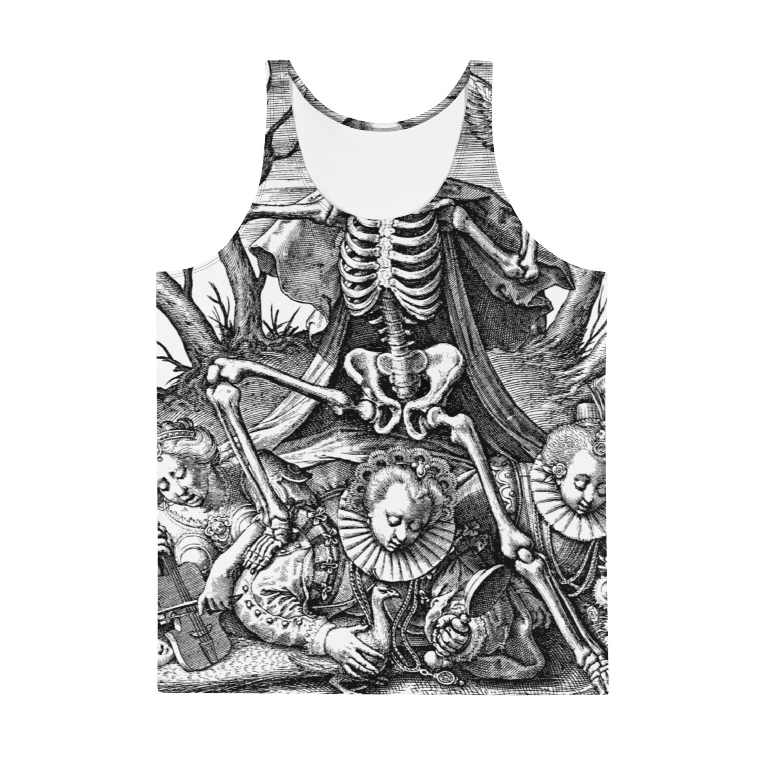 Skeleton clown 2 all over print tank top , Size: XS