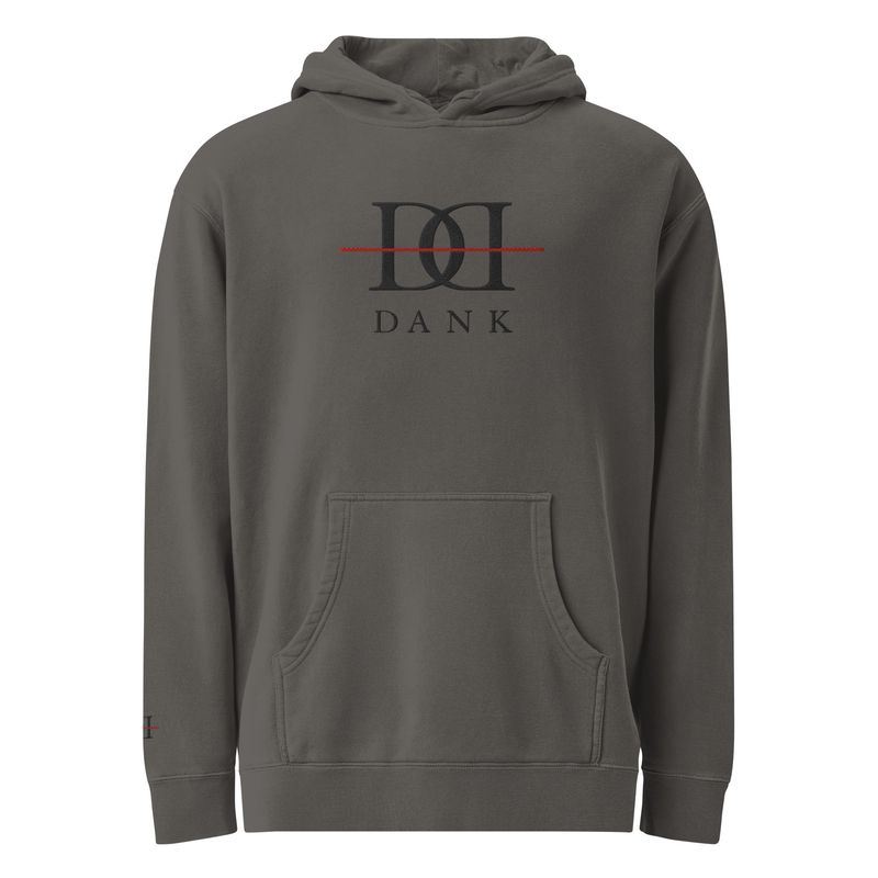 DD embroidered pigment-dyed hoodie