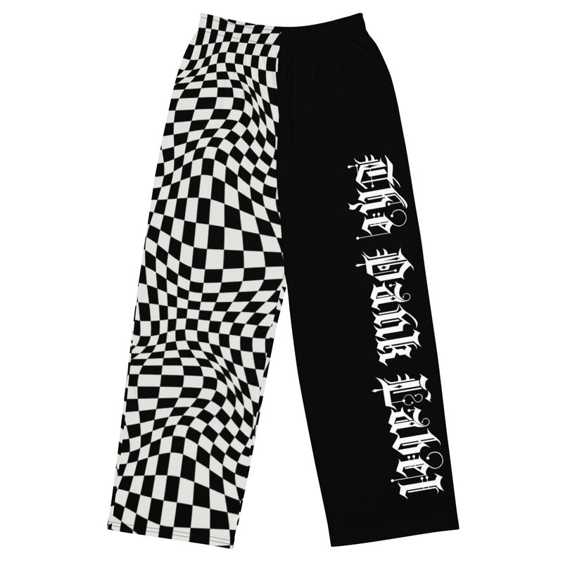 Check yourself wide-leg pants