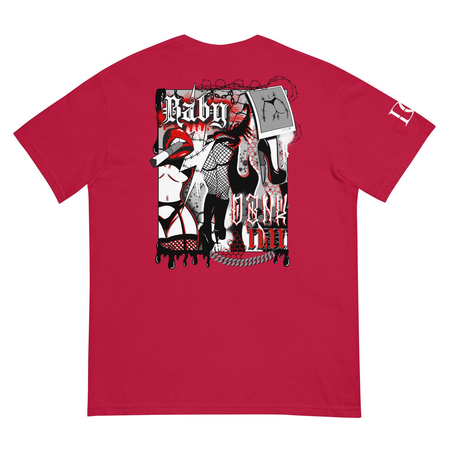 Graffiti garment-dyed heavyweight t-shirt
