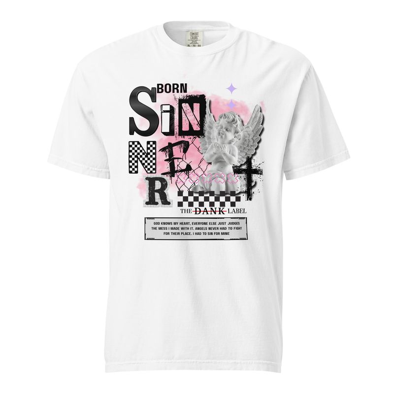 Born sinner garment-dyed heavyweight t-shirt