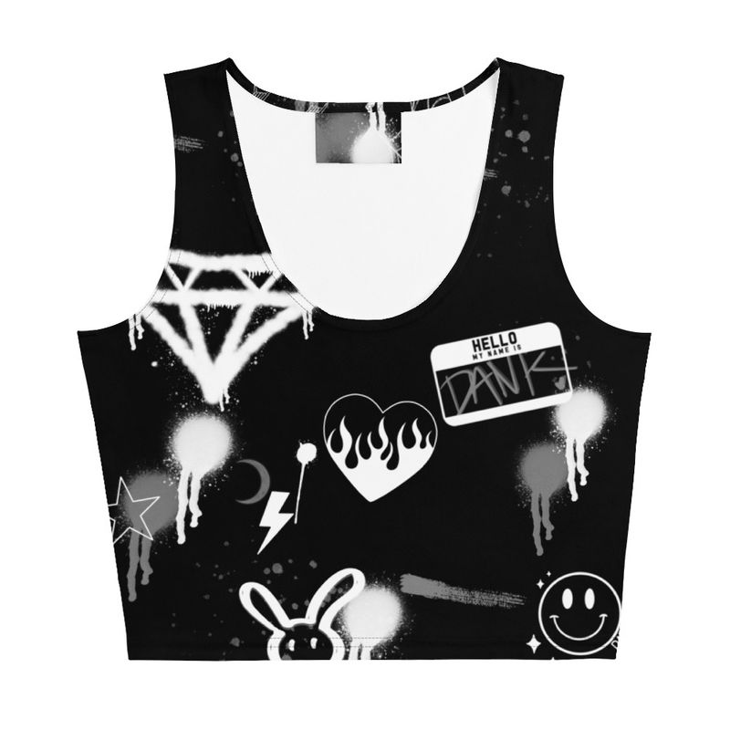 Graffiti all over print Crop Top