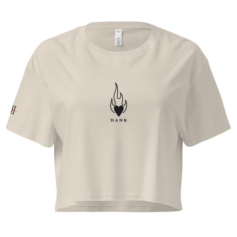 Minimalist heart embroidered crop top