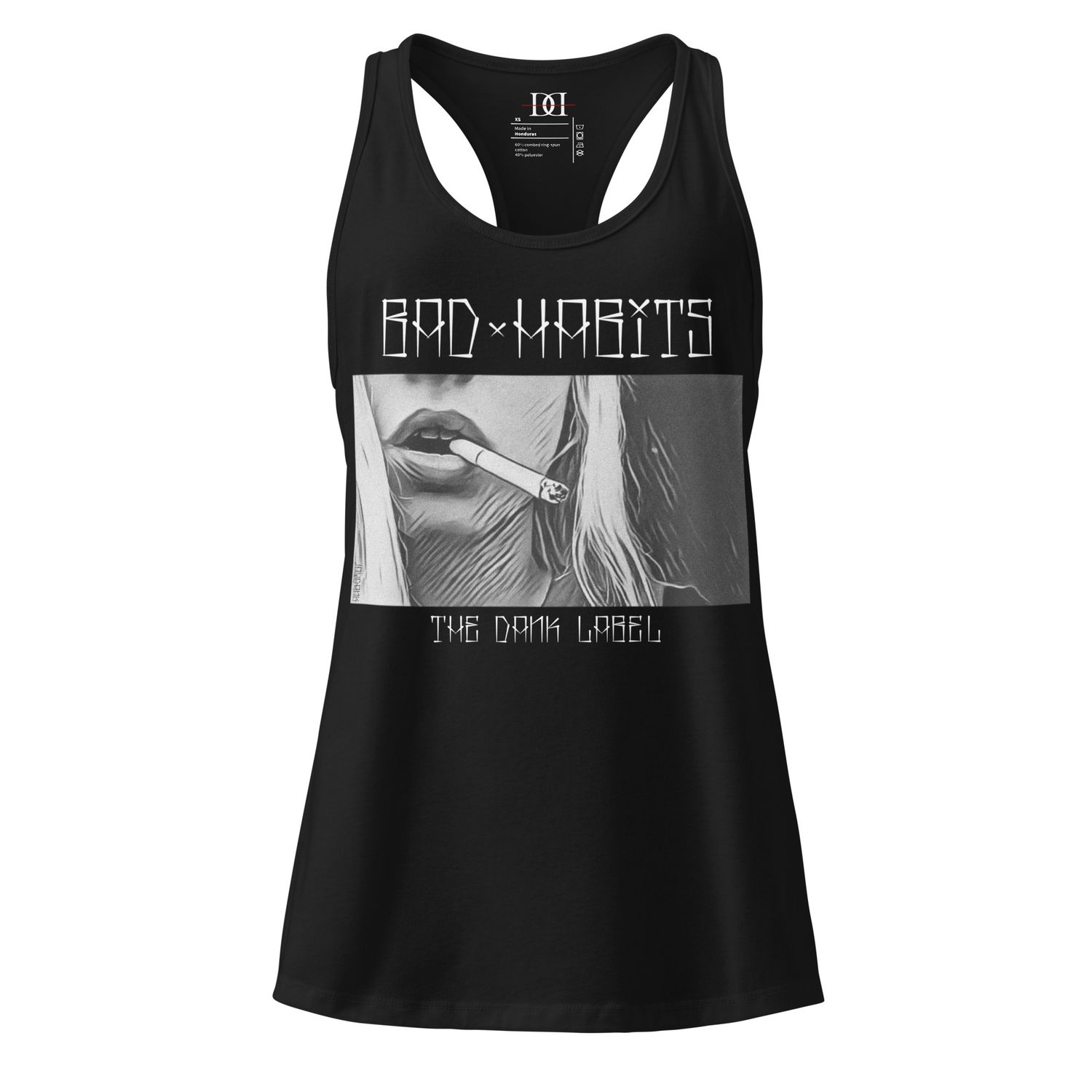 Bad habits fitted racerback tank top