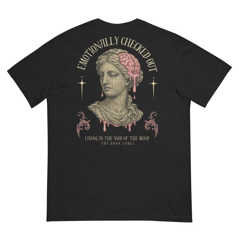 Emotionally checked out heavyweight t-shirt