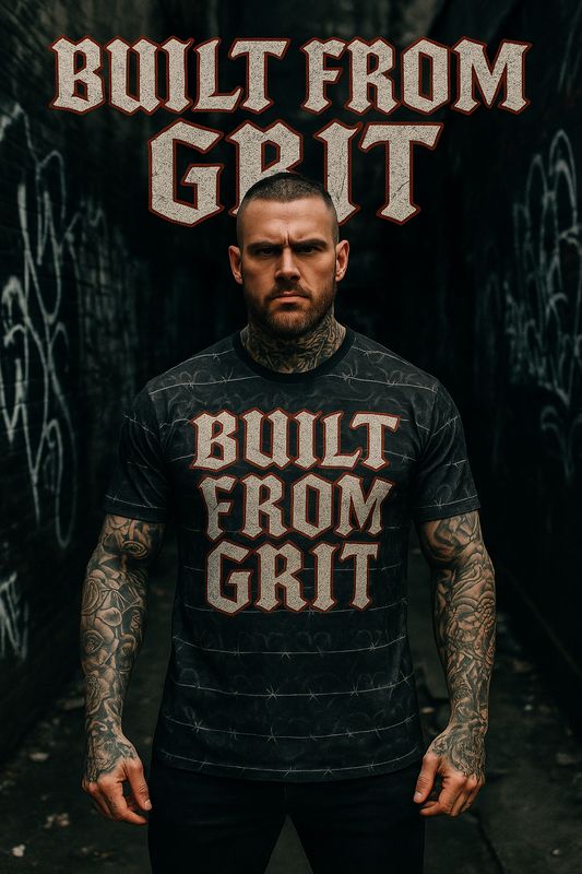 Built from grit all over t-shirt