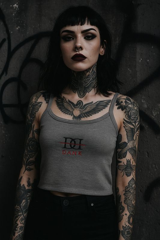 DD embroidered Women’s micro-rib tank top