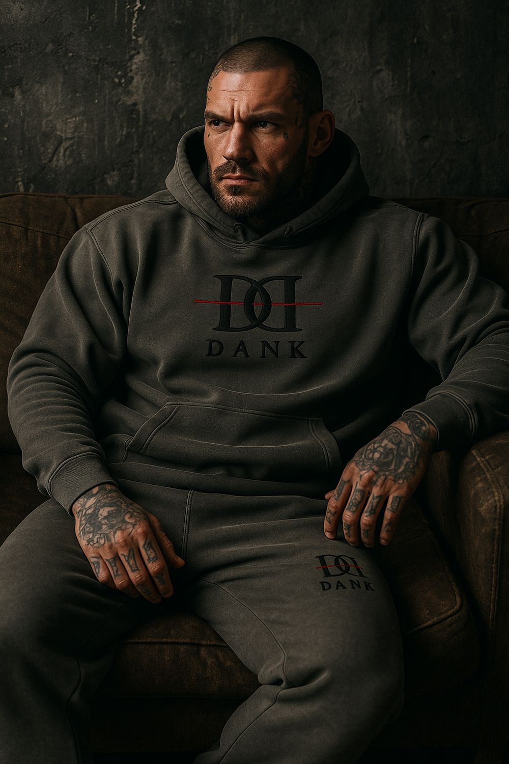 DD embroidered pigment-dyed sweatpants