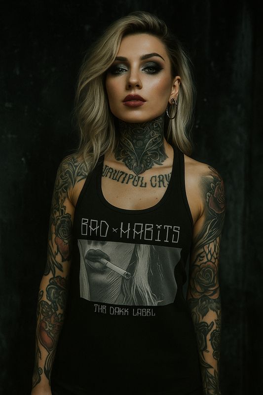 Bad habits fitted racerback tank top