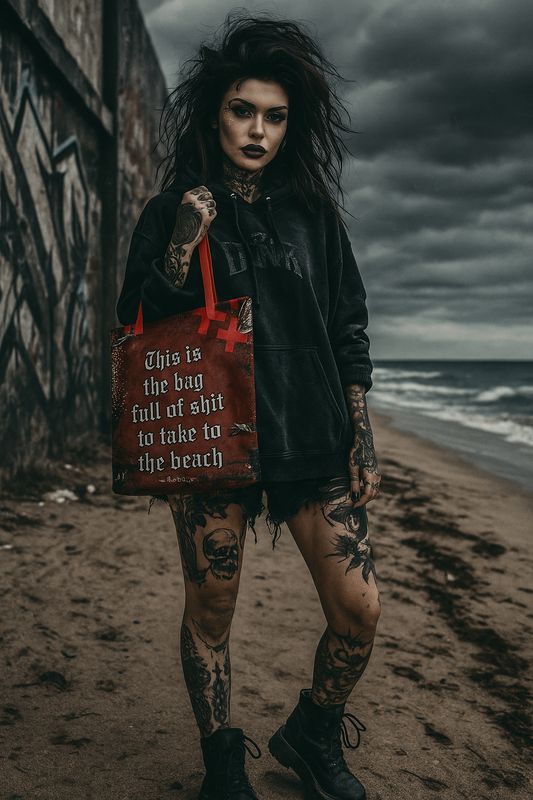 Shit for the beach tote bag 