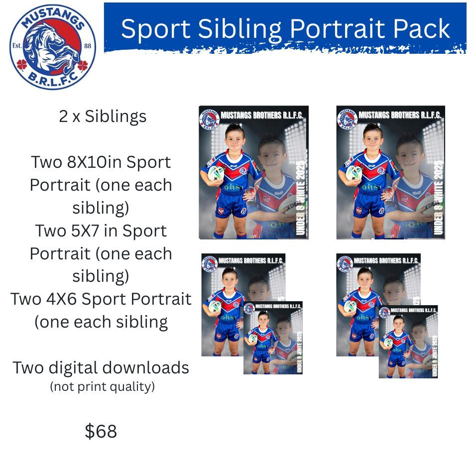 Sibling Sport Portrait Print Package