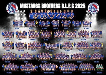 MUSTANGS FULL CLUB PRINT A3