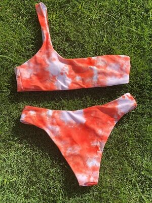 Tie Dye One Shoulder Bikini