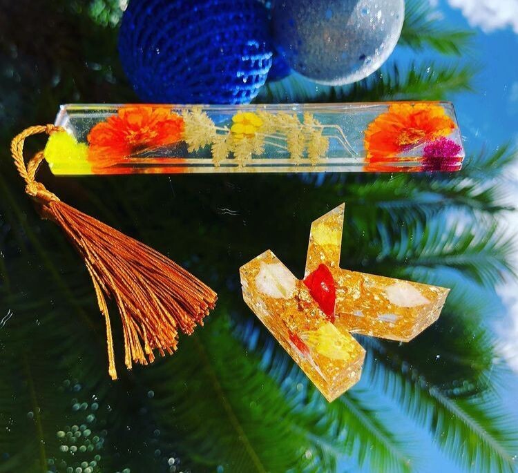 Resin Initial Keychain