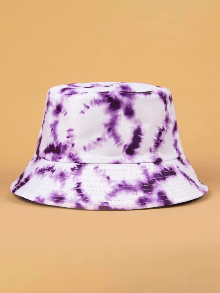 Dark Purple Tie Dye Bucket Hat (Reversible)