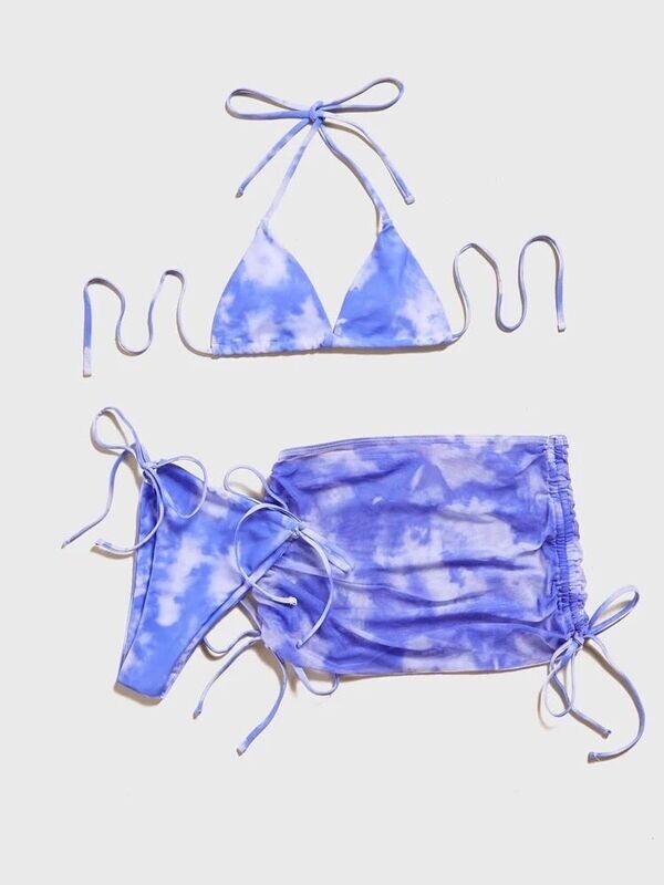 Tie Dye Bikini Swimsuit with Cover-up