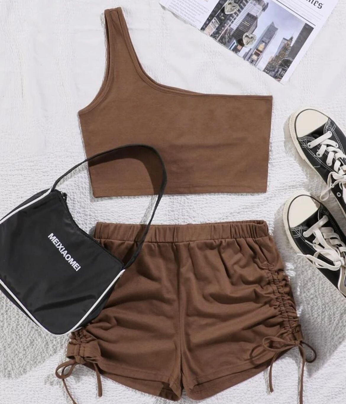 Brown Shorts Set