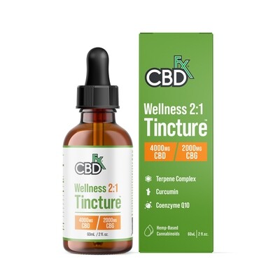 CBDfx - Wellness Tincture 2:1 - CBD 4000mg + CBG 2000mg - 60cc | BUY ONE GET ONE FREE CBDfx - Wellness Tincture 2:1 - CBD 4000mg + CBG 2000mg - 60cc | BUY ONE GET ONE FREE