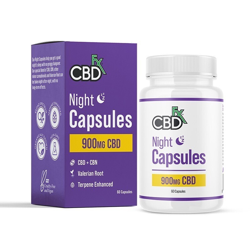 CBDfx - Night Capsules - CBN 75mg + CBD 900mg - 60 pcs