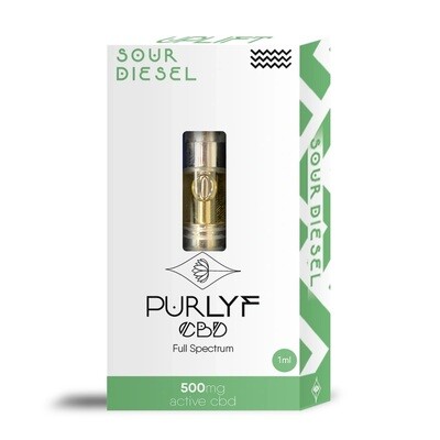 Purlyf CBD - Full Spectrum - Carts - Sour Diesel - 500mg - 1ml Purlyf CBD - Full Spectrum - Carts - Sour Diesel - 500mg - 1ml
