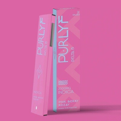 Purlyf - D8 Vape - Pink Berry Rozay - INDICA - 2000mg