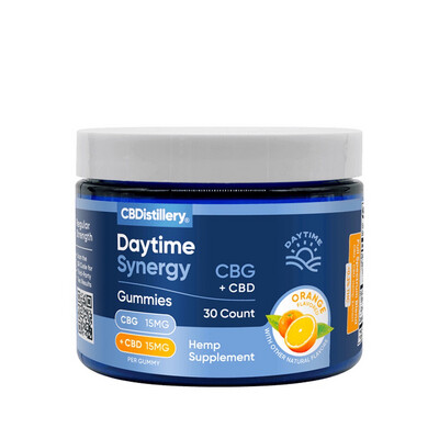 CBDistillery - Daytime Synergy Gummies - 15mg CBG + 15mg CBD - Orange - 30ct