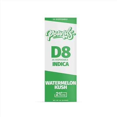 POUNDS - WATERMELON KUSH 2000mg – INDICA – D8 – 2G DISPOSABLE PEN POUNDS - WATERMELON KUSH 2000mg – INDICA – D8 – 2G DISPOSABLE PEN