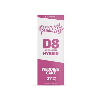 POUNDS - WEDDING CAKE 2000mg – D8 – HYBRID – 2G DISPOSABLE PEN POUNDS - WEDDING CAKE 2000mg – D8 – HYBRID – 2G DISPOSABLE PEN