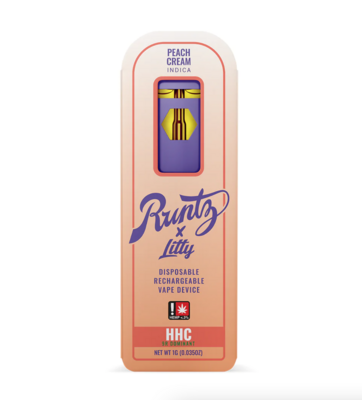 Runtz - HHC - 9R  - Peach Cream - INDICA - 1G - Disposable