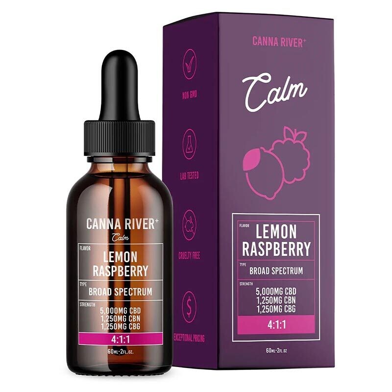 Canna River – Calm Tincture – CBD 5000mg + CBN 1250mg + CBG 1250mg – Lemon Raspberry – 60ml Canna River – Calm Tincture – CBD 5000mg + CBN 1250mg + CBG 1250mg – Lemon Raspberry – 60ml