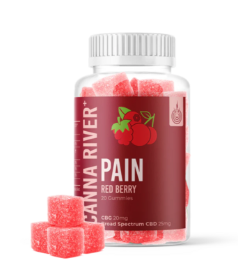 Canna River – CBD Gummy – PAIN – Red Berry – 20ct – 25mg
