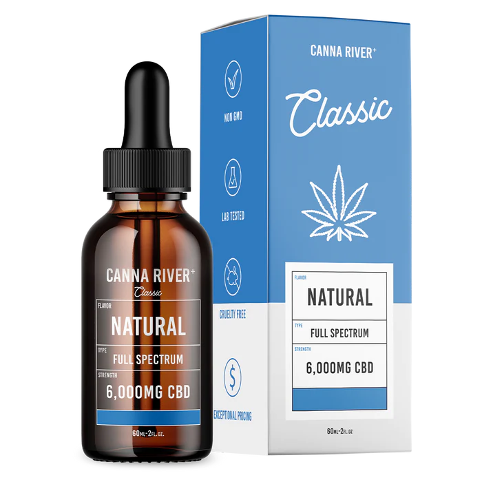 Canna River – CBD Tincture – NATURAL – Full Spectrum – 6000mg – 60ml