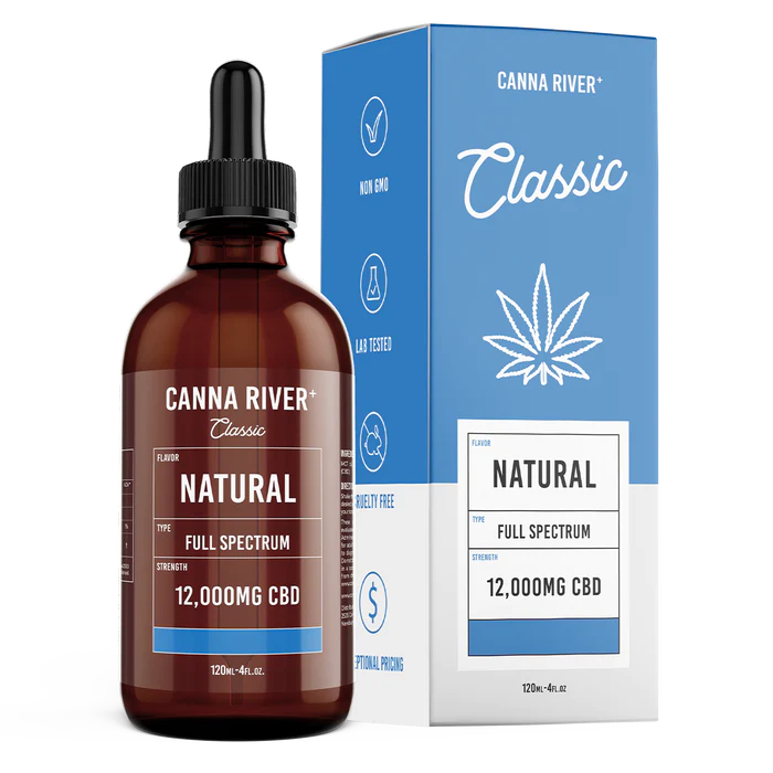 Canna River – Classic – CBD Tincture – NATURAL – Full Spectrum – 12000mg – 120ml