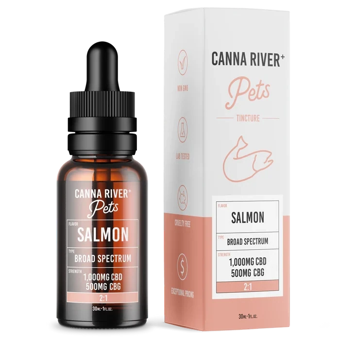 Canna River – CBD 1000mg + CBG 500mg – Pet Tincture – Salmon