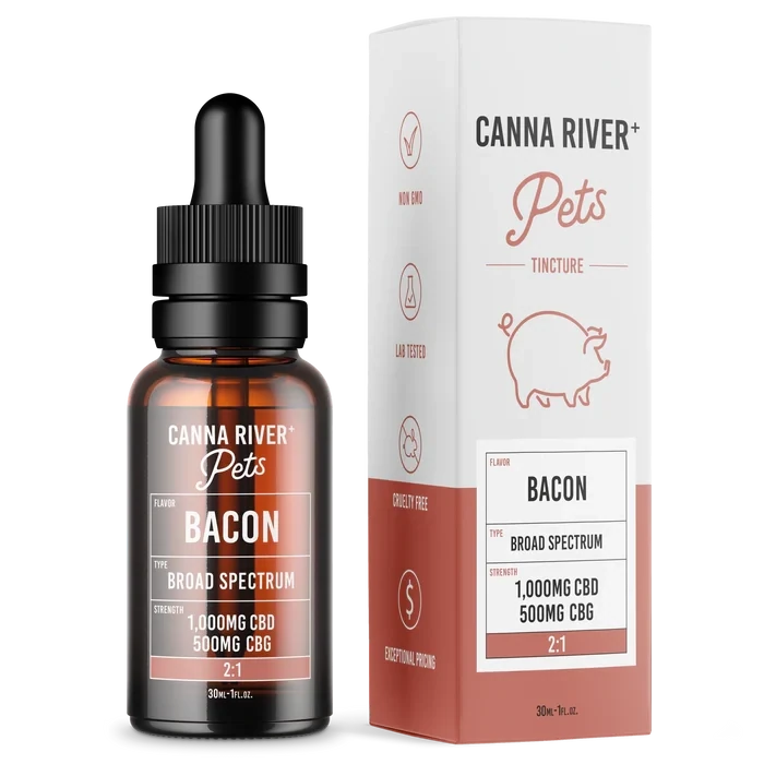 Canna River – CBD 1000mg + CBG 500mg – Pet Tincture – Bacon