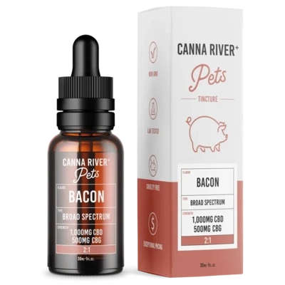 Canna River – CBD 1000mg + CBG 500mg – Pet Tincture – Bacon
