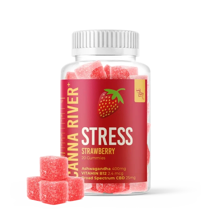 Canna River – CBD Gummy – STRESS – Strawberry – 20ct – 25mg