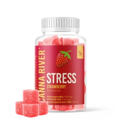 Canna River – CBD Gummy – STRESS – Strawberry – 20ct – 25mg