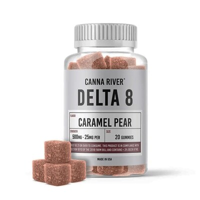 Canna River – D8 Gummies – Caramel Pear – 500mg