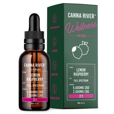 Canna River – Wellness  - CBD 5000mg + CBG 2500mg – Tincture – Full Spectrum – Lemon Raspberry – 60ml