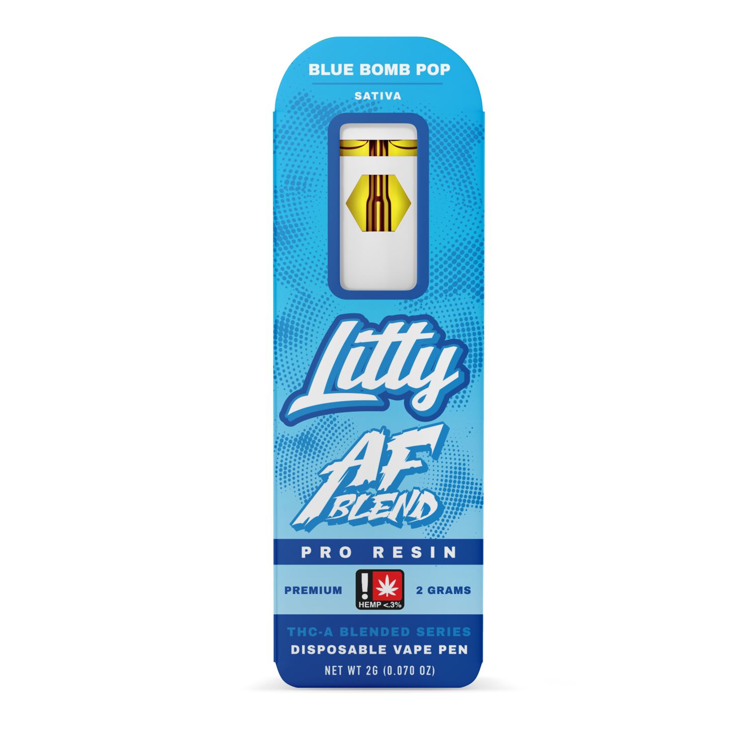 Litty - THCA - AF PRO RESIN - Blue Bomb Pop - Sativa - 2G - Disposable