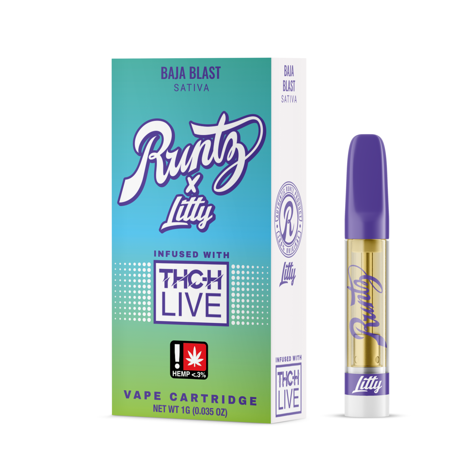 Runtz - THC-H Live - 1G - Baja Blast - Sativa - Cartridge
