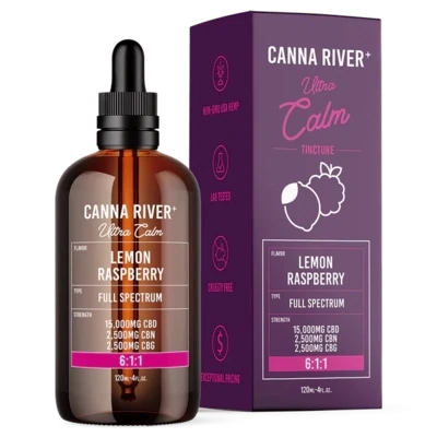 Canna River – Ultra Calm Tincture – CBD + CBG + CBN – 20,000mg – 120ml – Lemon Raspberry – Full Spectrum