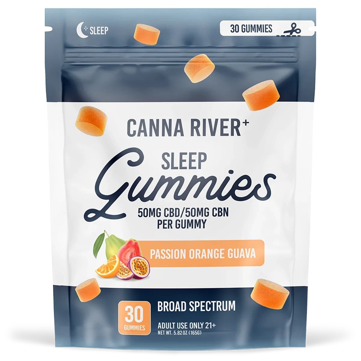 Canna River – CBD Sleep – Gummy – CBD 50mg + CBN 50mg – Passion Orange Guava