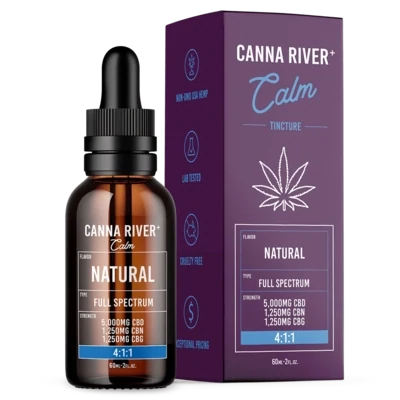 Canna River – Calm Tincture – CBD + CBN + CBG – 7500mg – Natural – 60ml – Full Spectrum