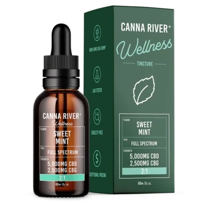 Canna River – Wellness – CBD + CBG – 7500mg – Tincture – Full Spectrum – Sweet Mint – 60ml